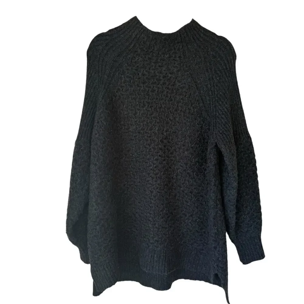 Anthropologie Alpaca Dark Gray  Knit Women's Sweater Size XL